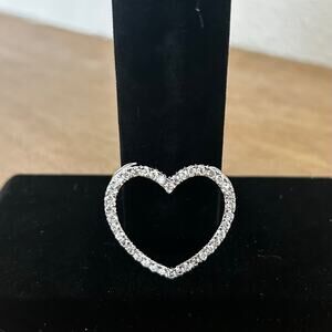 38 Stone Cubic Zirconia heart shaped pendant 925 and CI stamped gifting Love